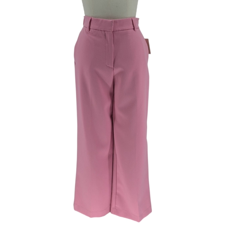 19928 Joie Wide Leg Cropped Pant Pink size 6 preppy Business casual spring work